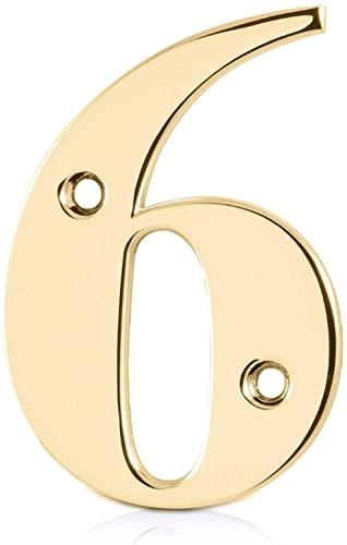 Elegant Front Door House Number Numerals in White, Polished Chrome, Polished Gold, Satin Silver, Black, 0, 1, 2, 3, 4, 5, 6, 7, 8, 9