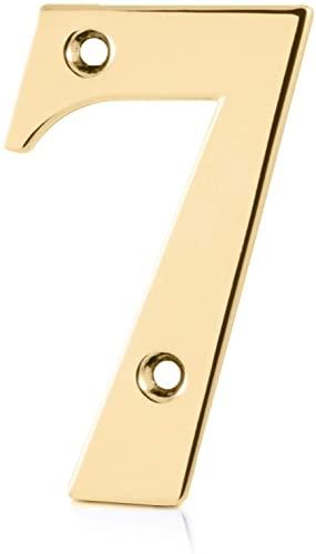 Elegant Front Door House Number Numerals in White, Polished Chrome, Polished Gold, Satin Silver, Black, 0, 1, 2, 3, 4, 5, 6, 7, 8, 9