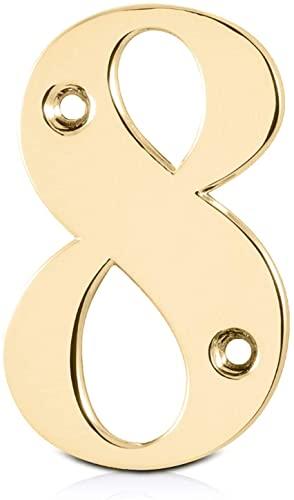 Elegant Front Door House Number Numerals in White, Polished Chrome, Polished Gold, Satin Silver, Black, 0, 1, 2, 3, 4, 5, 6, 7, 8, 9