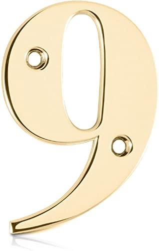 Elegant Front Door House Number Numerals in White, Polished Chrome, Polished Gold, Satin Silver, Black, 0, 1, 2, 3, 4, 5, 6, 7, 8, 9