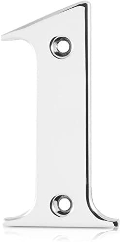 Elegant Front Door House Number Numerals in White, Polished Chrome, Polished Gold, Satin Silver, Black, 0, 1, 2, 3, 4, 5, 6, 7, 8, 9