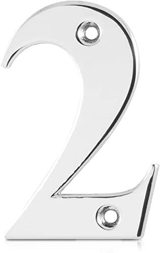 Elegant Front Door House Number Numerals in White, Polished Chrome, Polished Gold, Satin Silver, Black, 0, 1, 2, 3, 4, 5, 6, 7, 8, 9