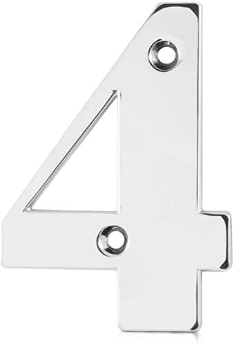 Elegant Front Door House Number Numerals in White, Polished Chrome, Polished Gold, Satin Silver, Black, 0, 1, 2, 3, 4, 5, 6, 7, 8, 9