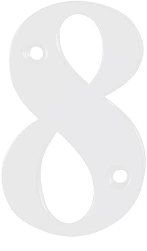 Elegant Front Door House Number Numerals in White, Polished Chrome, Polished Gold, Satin Silver, Black, 0, 1, 2, 3, 4, 5, 6, 7, 8, 9