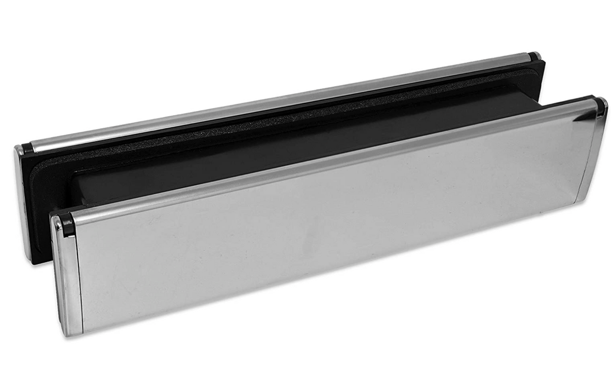 12 inch Premium Quality Trojan Unicorn Draft Prevention Letterplate (by Yale) - White, Polished Chrome and Polished Gold