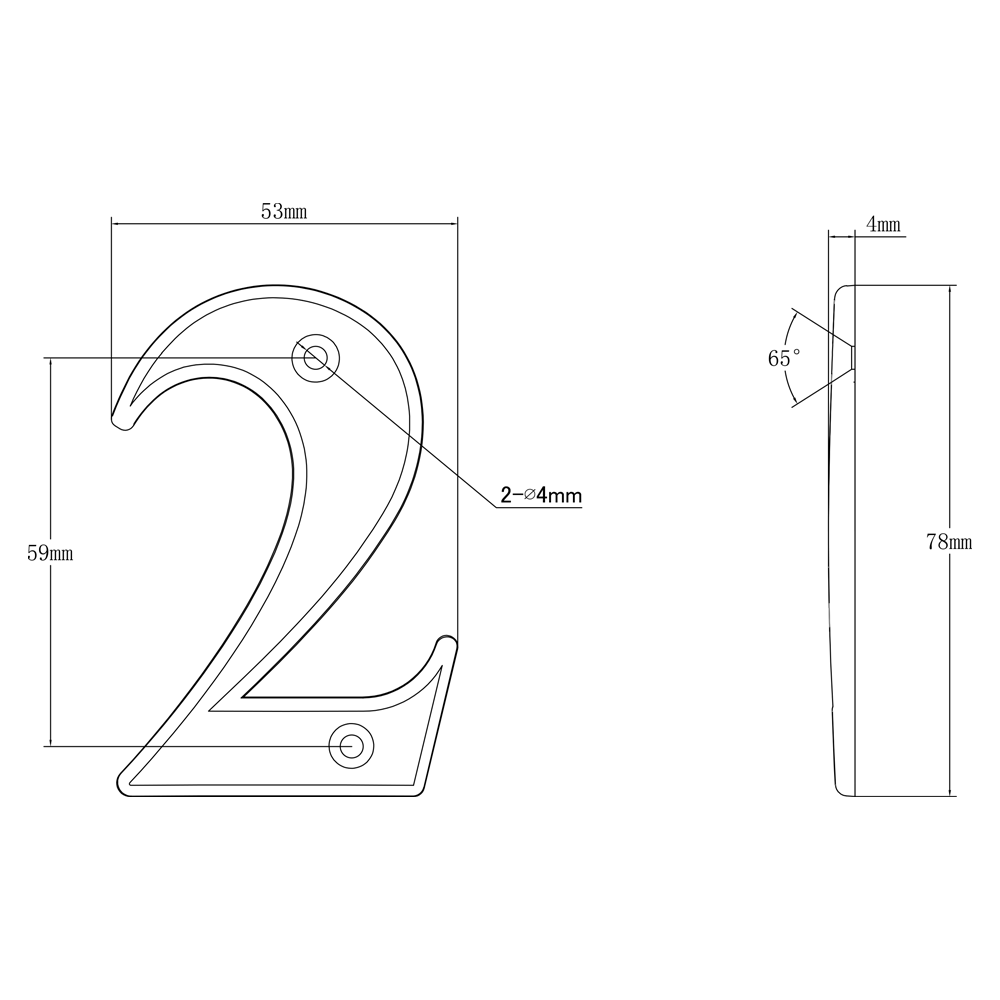 Elegant Front Door House Number Numerals in White, Polished Chrome, Polished Gold, Satin Silver, Black, 0, 1, 2, 3, 4, 5, 6, 7, 8, 9