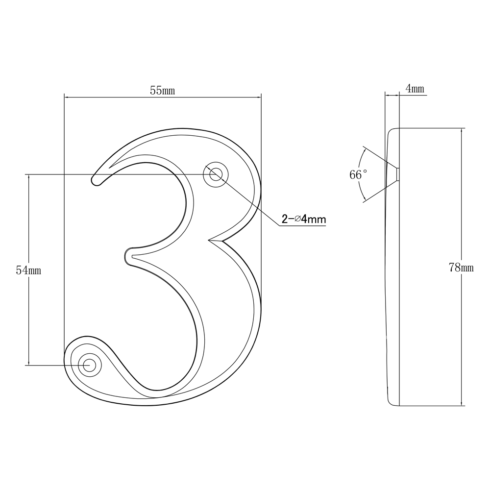 Elegant Front Door House Number Numerals in White, Polished Chrome, Polished Gold, Satin Silver, Black, 0, 1, 2, 3, 4, 5, 6, 7, 8, 9