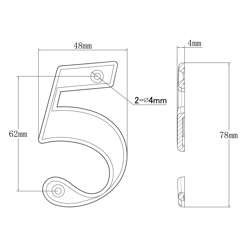 Elegant Front Door House Number Numerals in White, Polished Chrome, Polished Gold, Satin Silver, Black, 0, 1, 2, 3, 4, 5, 6, 7, 8, 9