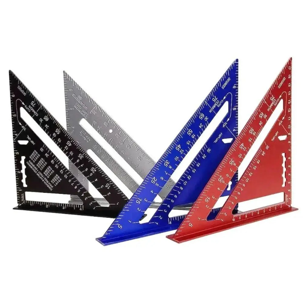 New 7Inch Triangle Ruler Measurement Tool Aluminium Alloy Carpenter To UK