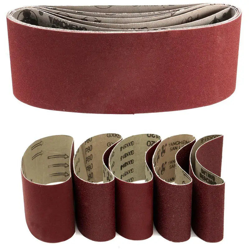 5 Pcs Sanding Belts 75x457 Mm Mixed Grade 60 80 120 240 Grit Power Too UK