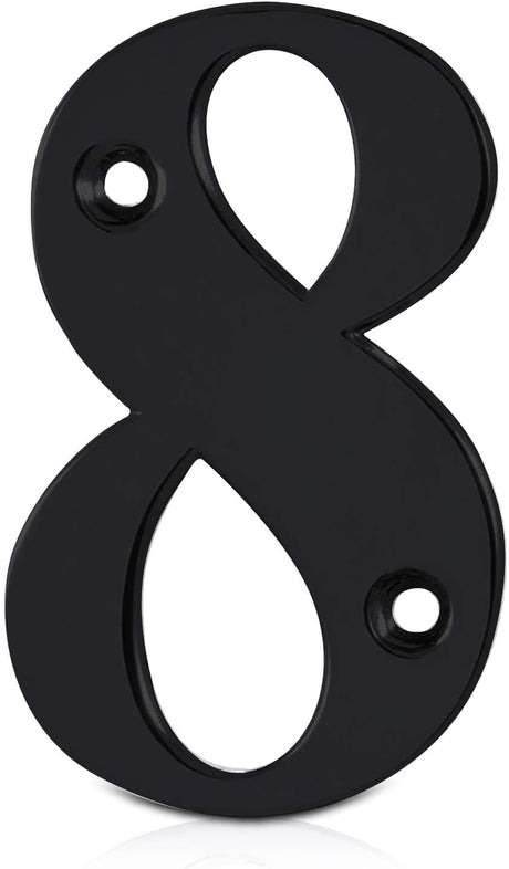 Front Door House Numbers in Black Screw Fix for UPVC doors