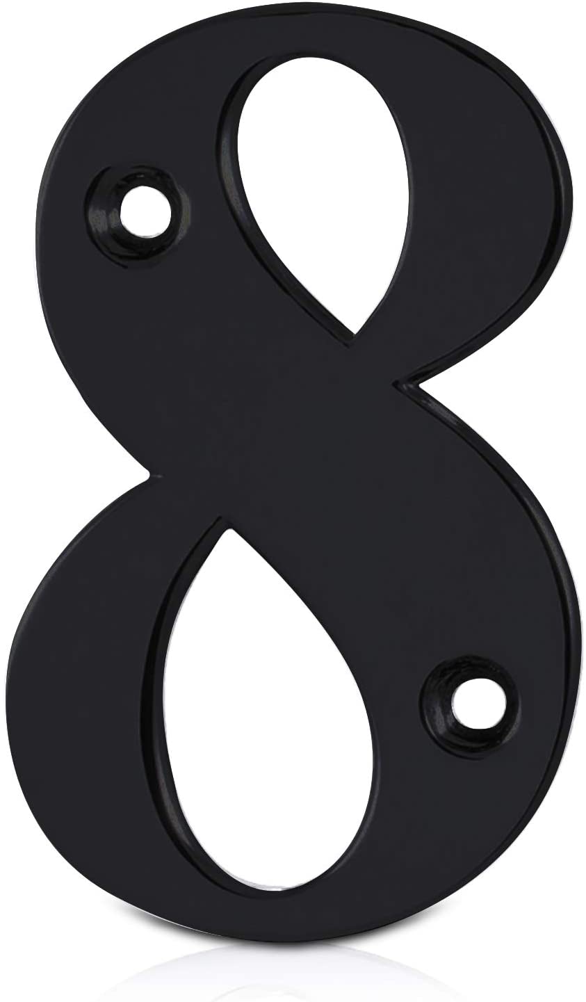 Front Door House Numbers in Black Screw Fix for UPVC doors