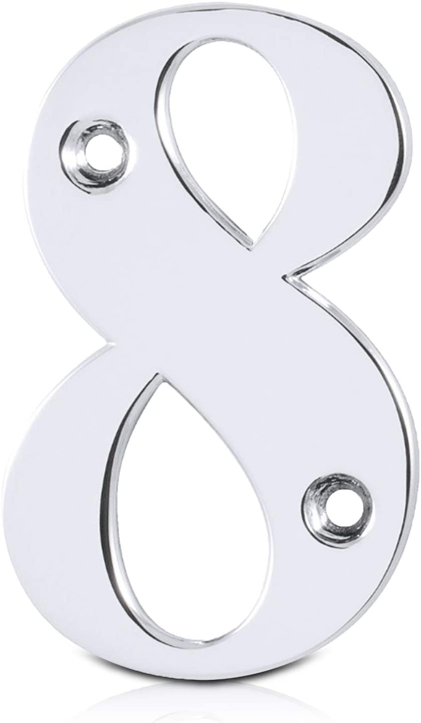 Door Numbers Polished Chrome