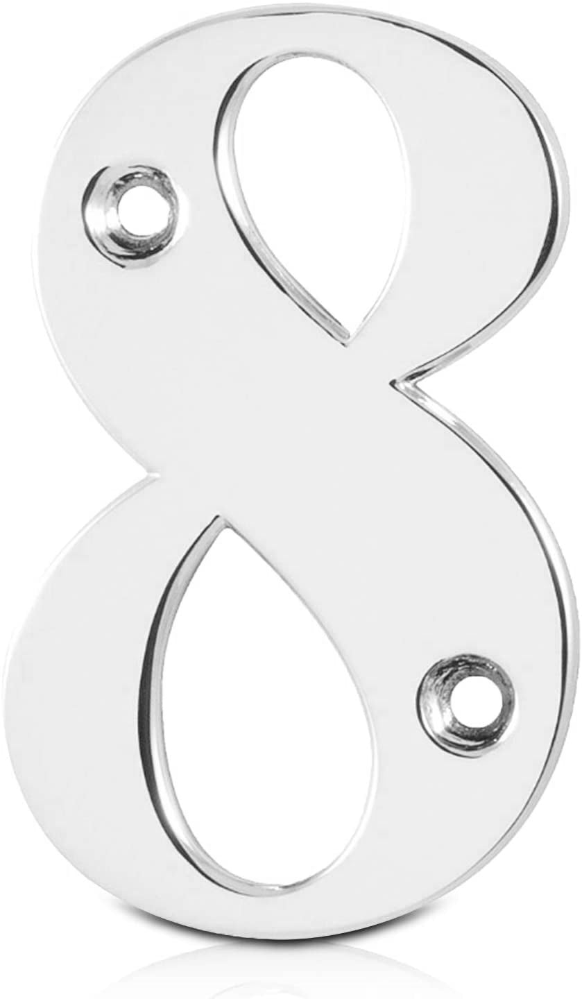 Door Numbers Satin Silver