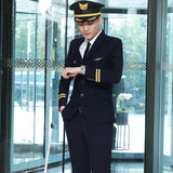 Air Less Uniform Coat Male Pilot Costume Captain Uniform Air Force Suit Performance Costume Annual Meeting Dress Men's Suit