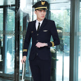 Air Less Uniform Coat Male Pilot Costume Captain Uniform Air Force Suit Performance Costume Annual Meeting Dress Men's Suit