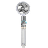 360° Rotating Turbine Fan Handheld Shower Head High Pressure Water Saving Spray Shower Filter Bathroom Accessories
