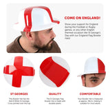 6 Pack England Bowler Hat - Fancy Dress Accessory Hat St Georges Day English Flag Sporting Events