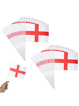 Pack of 12 St George England Hand-Waving Flags - 20x15cm Flags on 35cm Sticks, Perfect for Sports Events, National Celebrations