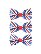 Union Flag Sequin Bow Tie – Sparkly Patriotic Accessory in Multipacks UK