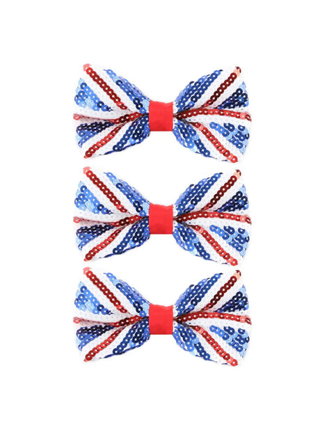 Union Flag Sequin Bow Tie – Sparkly Patriotic Accessory in Multipacks UK