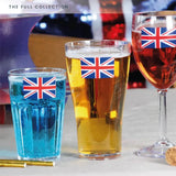 Pack of 12 Union Flag Plastic Wine Glasses - 300ml/10oz Durable, Reusable Cups for Parties, BBQs & British Celebrations