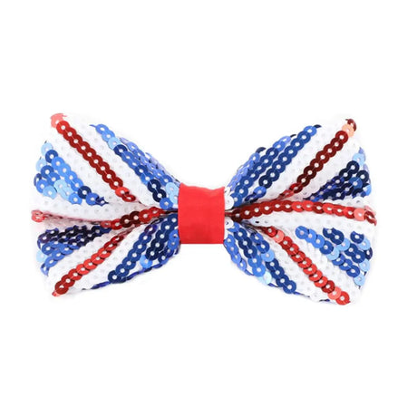 Union Flag Sequin Bow Tie – Sparkly Patriotic Accessory in Multipacks UK
