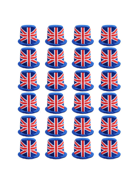 Soft Union Flag Top Hat – Velour Hat for VE Day, King’s Coronation & B UK