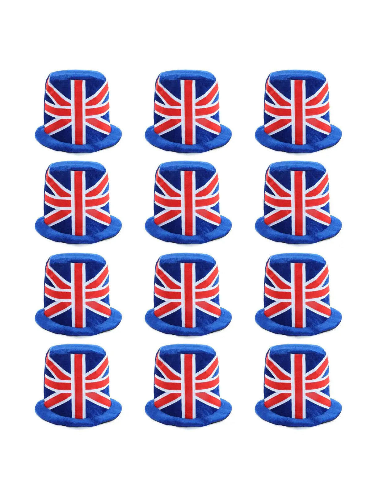Soft Union Flag Top Hat – Velour Hat for VE Day, King’s Coronation & B UK