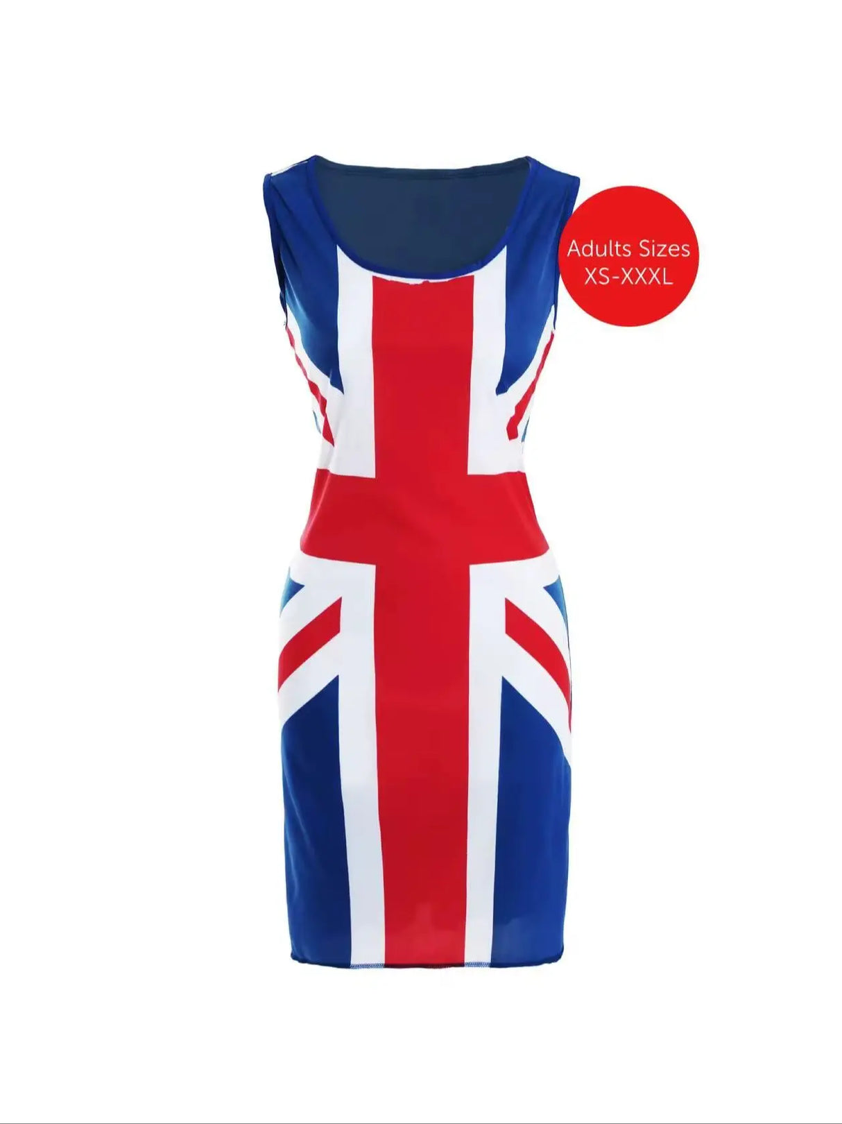 Ladies Union Flag Dress - Red, White and Blue Union Flag Flag Classic Dress – 90s Music Icons, Brit Pop, VE Day, Jubilee Dress