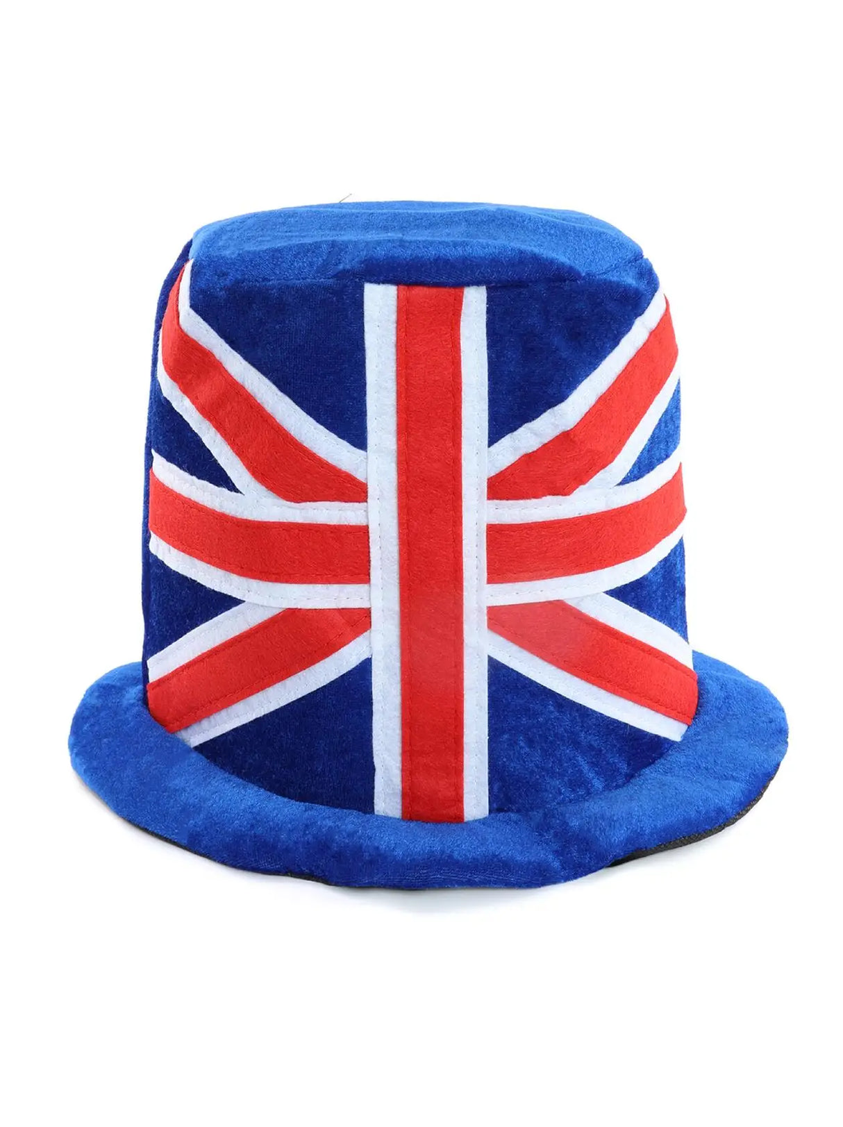Soft Union Flag Top Hat – Velour Hat for VE Day, King’s Coronation & B UK