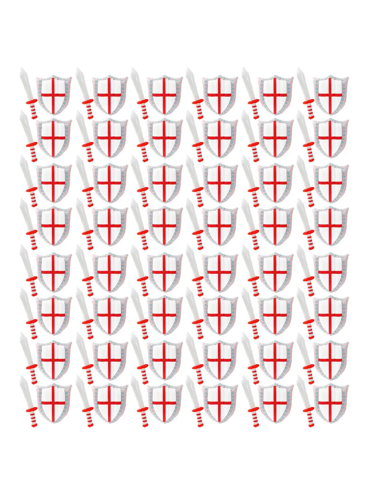 England Inflatable Sword & Shield Set – 24" Sword & 18"x13" Shield – Perfect for Sports Events & English Celebrations!