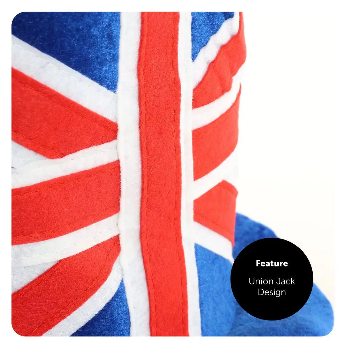 Soft Union Flag Top Hat – Velour Hat for VE Day, King’s Coronation & B UK
