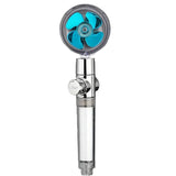 360° Rotating Turbine Fan Handheld Shower Head High Pressure Water Saving Spray Shower Filter Bathroom Accessories