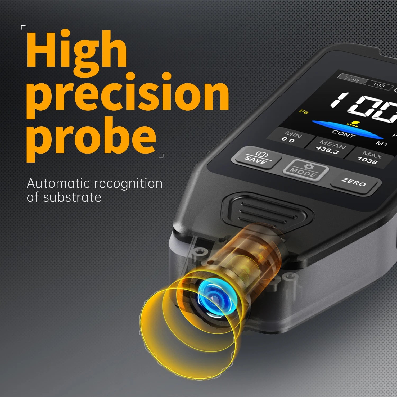 FNIRSI CTG-20 Car Paint Thickness Gauge Electroplate Metal & Putty Powder Coating Thickness Gauge for Car 0-1400um Fe nFe Fe+Zn