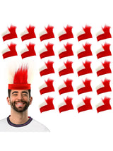 Red & White English Headband - Red Headband With Red and White Hair - Perfect for English Celebrations