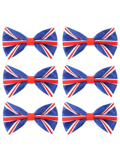 Union Flag Bow Tie – Elasticated Patriotic Accessory in Multipacks for UK