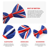 Union Flag Bow Tie – Elasticated Patriotic Accessory in Multipacks for UK
