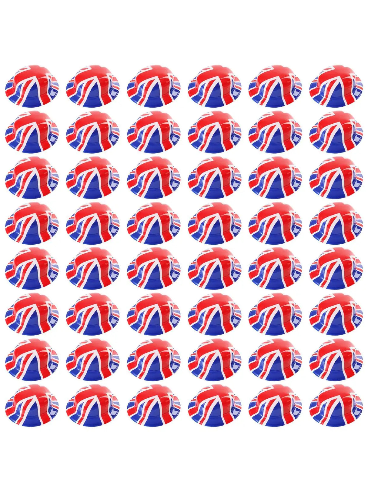 Union 6 Pack Union Flag Bowler Hats – Classic Plastic Hat for VE Day UK