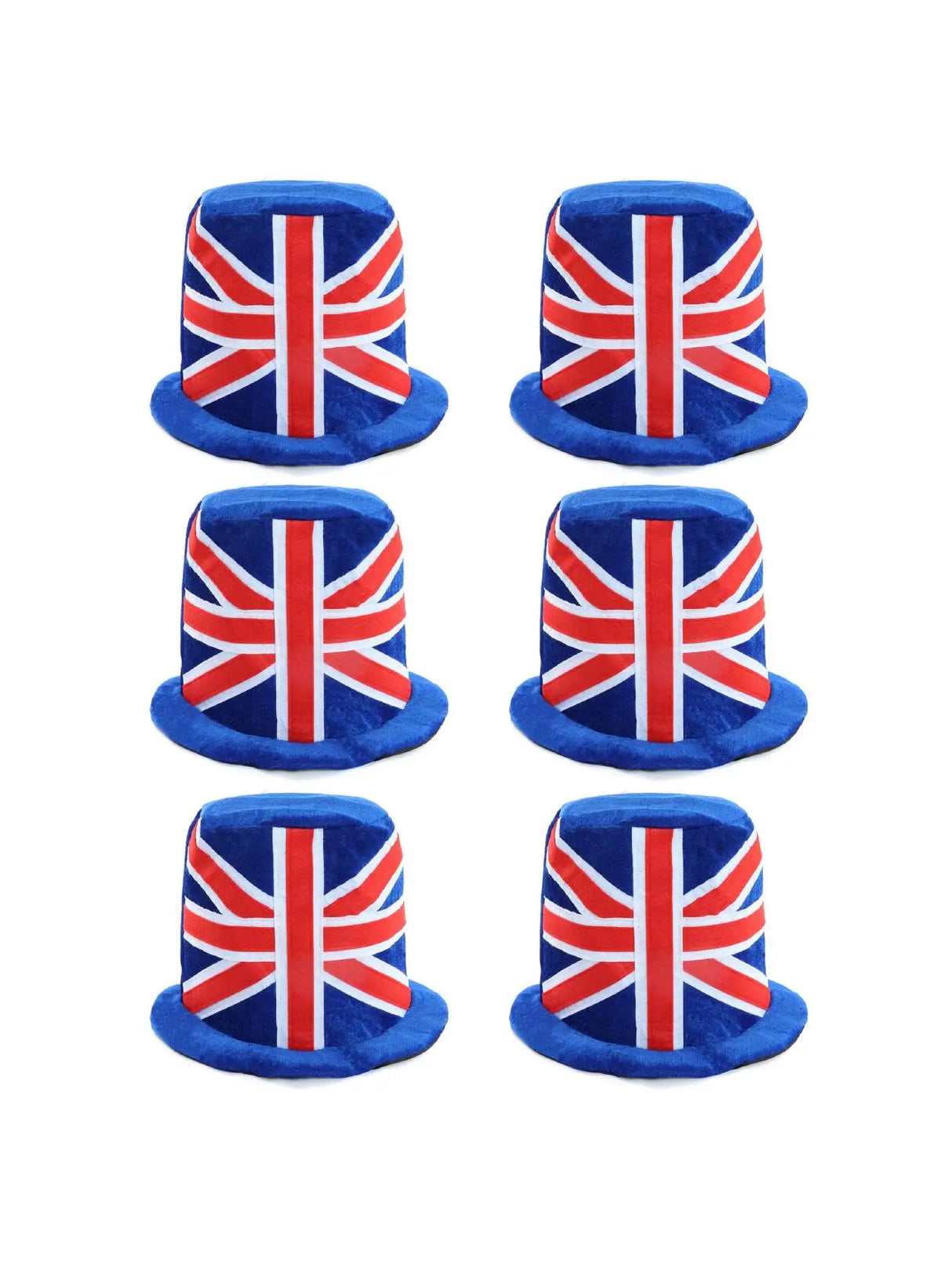 Soft Union Flag Top Hat – Velour Hat for VE Day, King’s Coronation & B UK