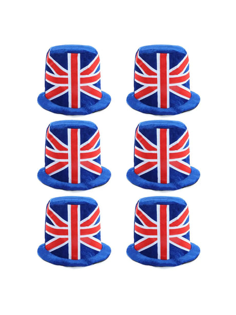 Soft Union Flag Top Hat – Velour Hat for VE Day, King’s Coronation & B UK