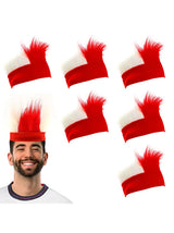 Red & White English Headband - Red Headband With Red and White Hair - Perfect for English Celebrations