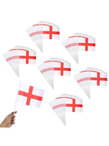 Pack of 12 St George England Hand-Waving Flags - 20x15cm Flags on 35cm Sticks, Perfect for Sports Events, National Celebrations