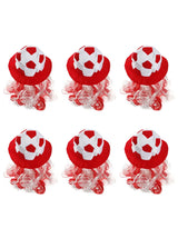 Football Hat - Red & White Football Hat with Attached Red & White Hair - Adults Sports Supporters World Cup Euros Accessory