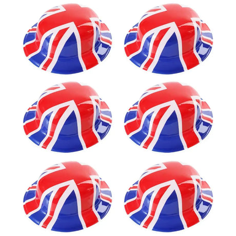 Union 6 Pack Union Flag Bowler Hats – Classic Plastic Hat for VE Day UK