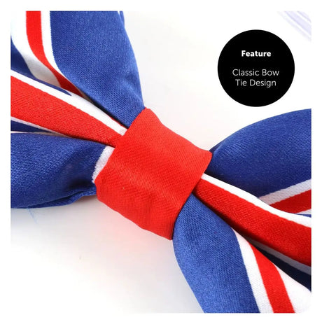 Union Flag Bow Tie – Elasticated Patriotic Accessory in Multipacks for UK