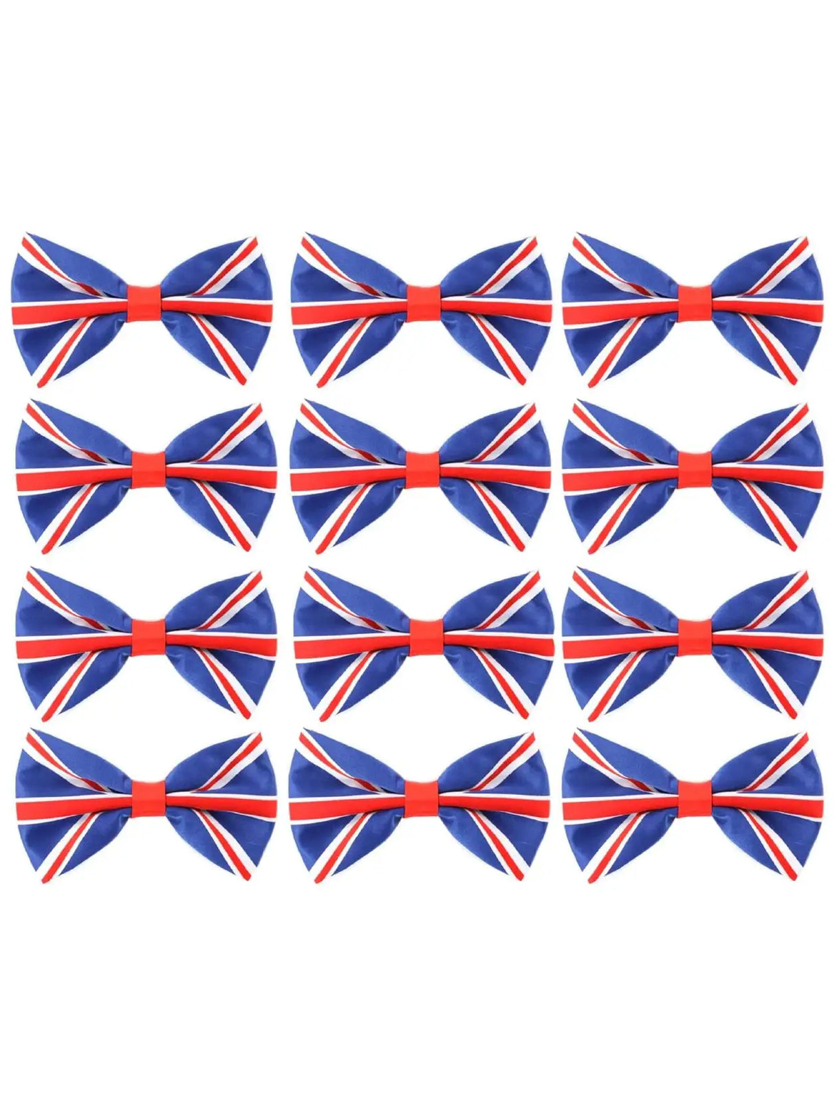 Union Flag Bow Tie – Elasticated Patriotic Accessory in Multipacks for UK