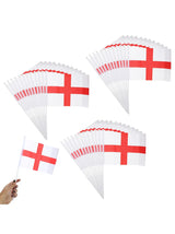 Pack of 12 St George England Hand-Waving Flags - 20x15cm Flags on 35cm Sticks, Perfect for Sports Events, National Celebrations