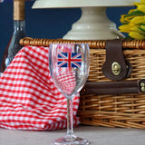 Pack of 12 Union Flag Plastic Wine Glasses - 300ml/10oz Durable, Reusable Cups for Parties, BBQs & British Celebrations
