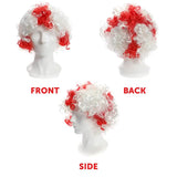 Red & White England Afro Wig, 5ft x 3ft Flag & Inflatable Sword & Shield - St Georges Day Set - Six Nations Rugby or Football